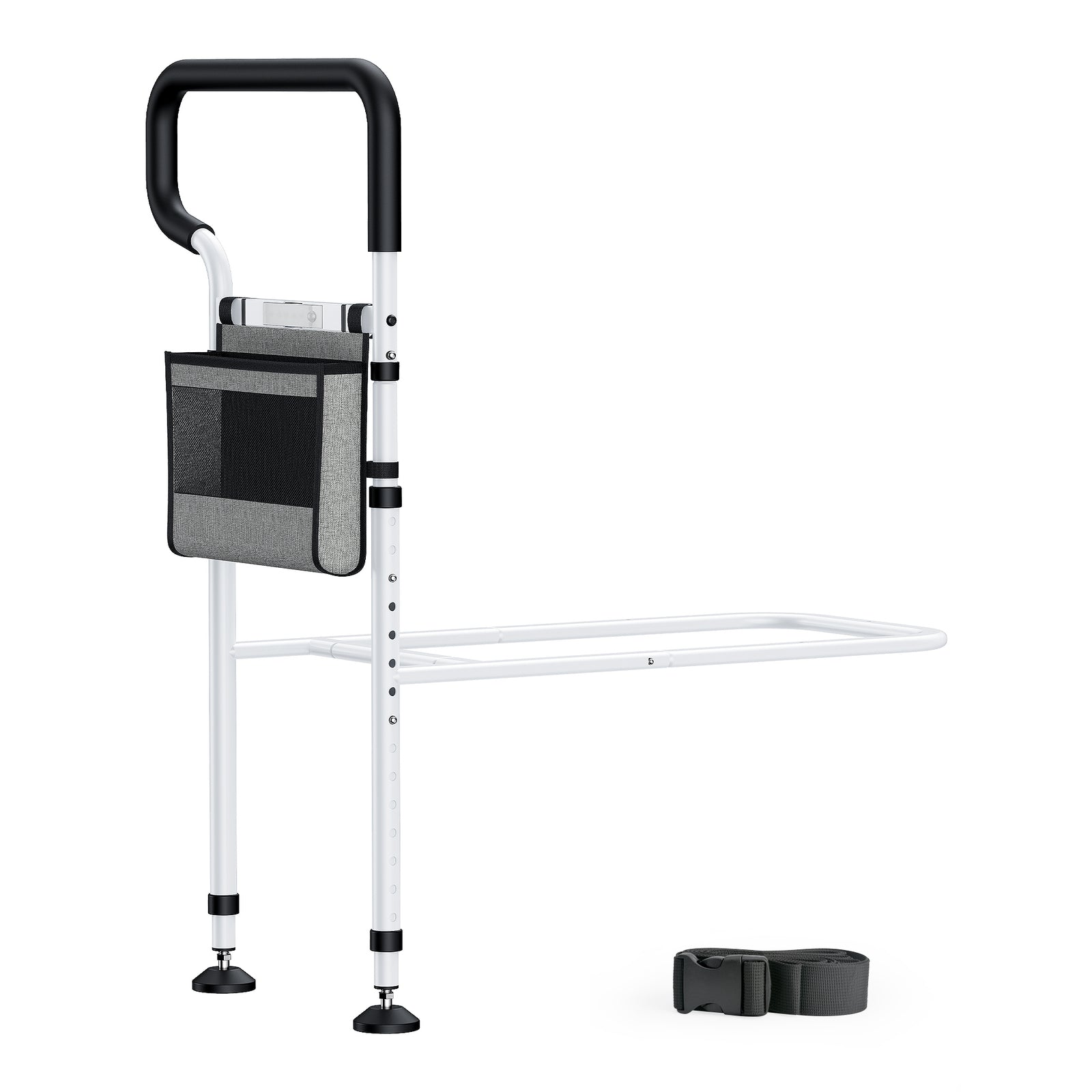 White C3 Pro Bed Rail for Elderly Adults, Adjustable Height Bed Assist Grab Bar, Heavy Duty Bedside Safety Handle Fall Prevention Bed Support Rail for Seniors, Disabled, Pregnant Women
