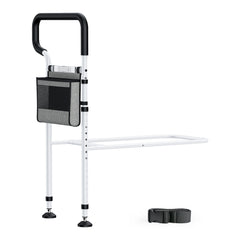 White C3 Pro Bed Rail for Elderly Adults, Adjustable Height Bed Assist Grab Bar, Heavy Duty Bedside Safety Handle Fall Prevention Bed Support Rail for Seniors, Disabled, Pregnant Women